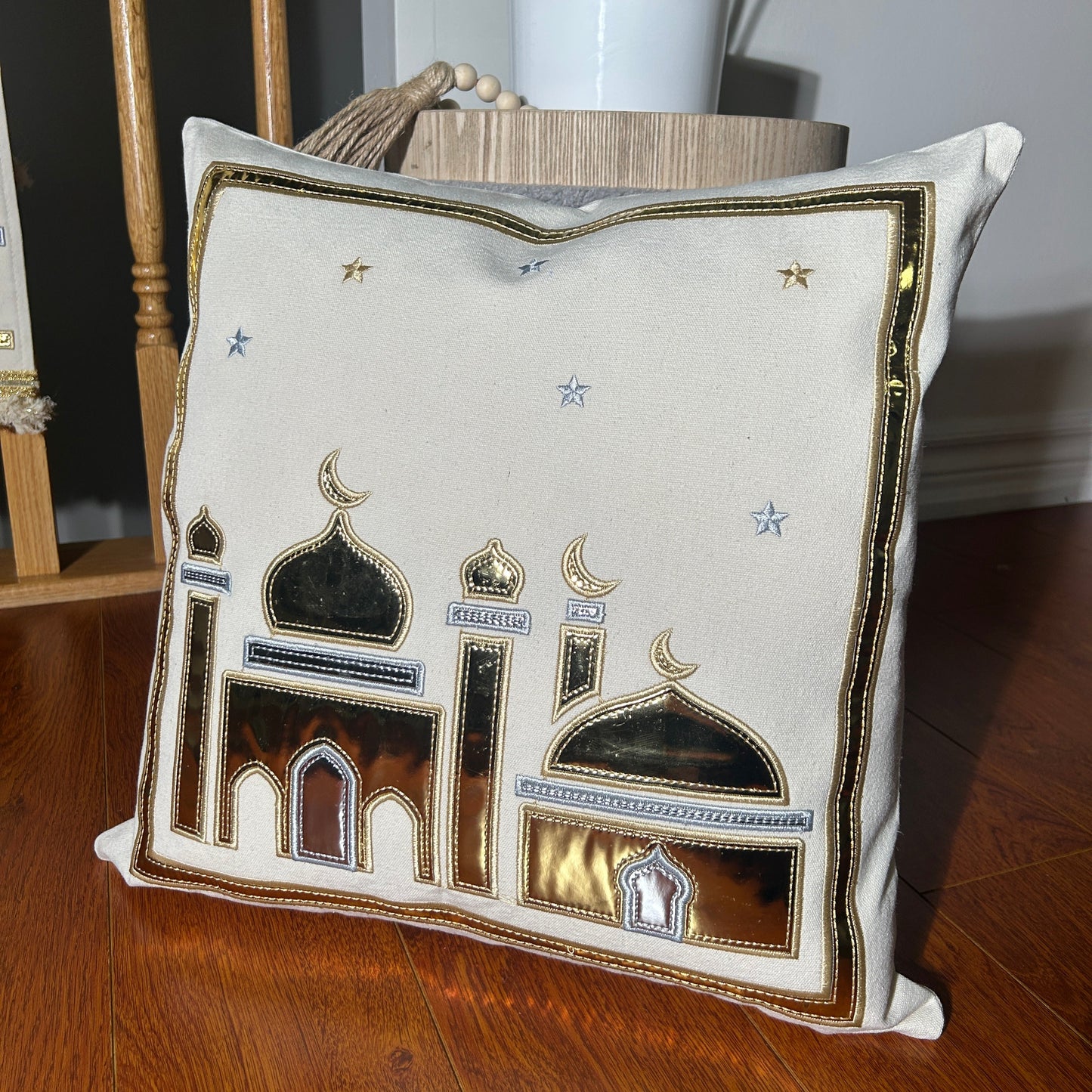 Cushion Cover Gold & Silver Mosque