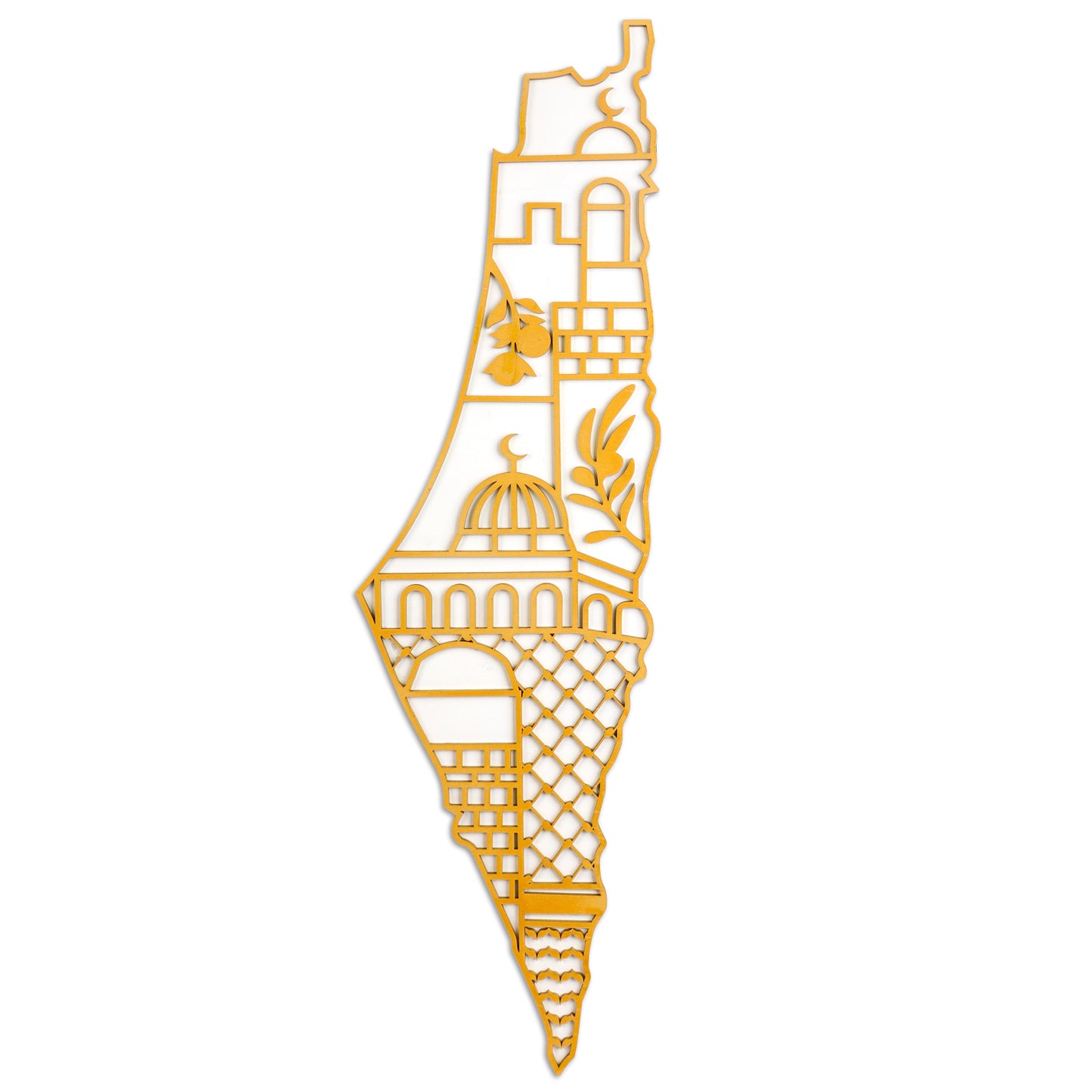 Palestine Map - Gold