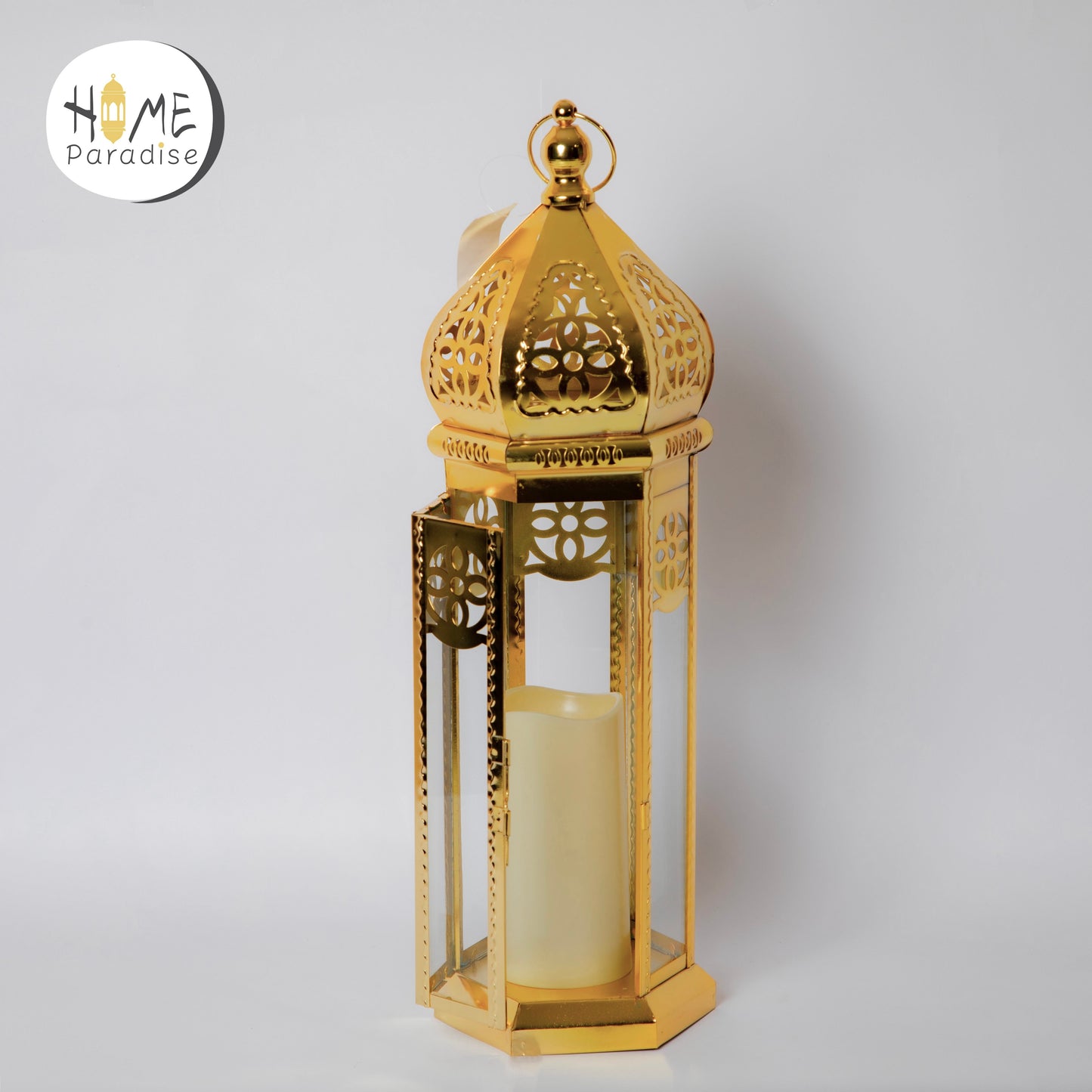 Golden Lantern with LED Candle