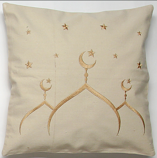 Mosque Gold Embroidery Cushion