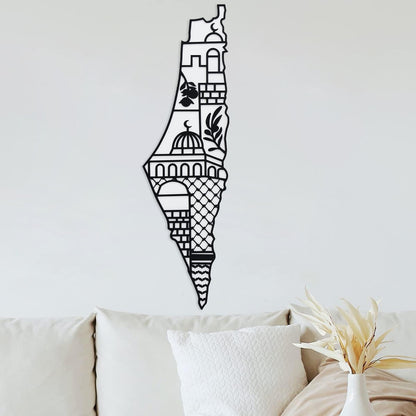 Palestine Map - Black