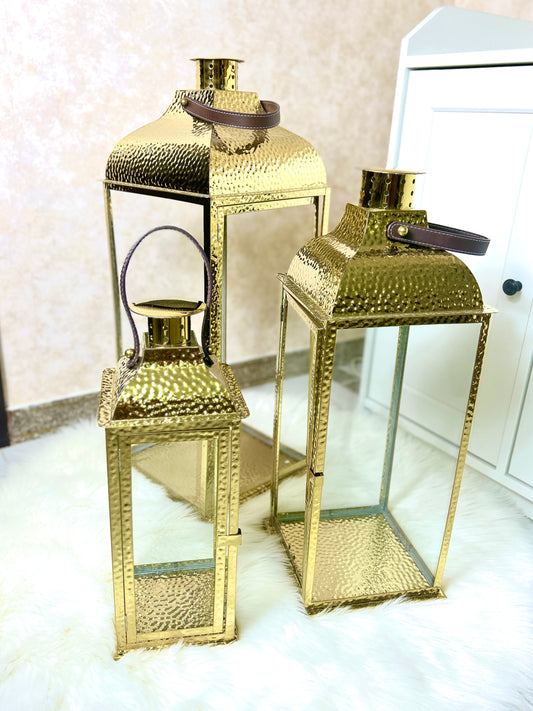 Embossed Golden Lanterns set of 3