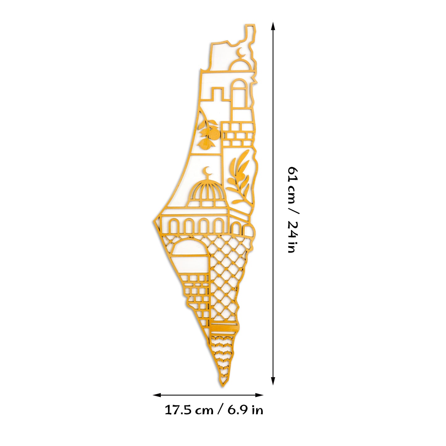 Palestine Map - Gold