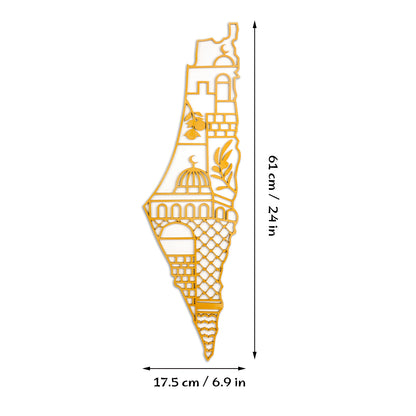 Palestine Map - Gold