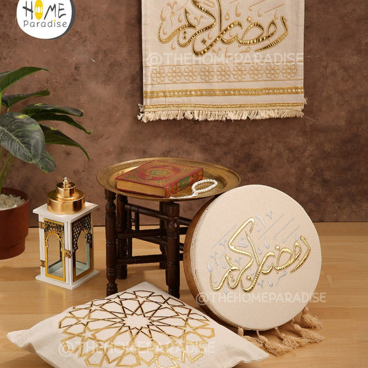 Arabesque Embroidery Table Runner & Cushions Cover