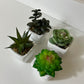 Artificial plastic greenery mini plant set of 4