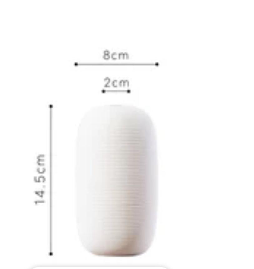 Mini Beige Cylindrical Ceramic Boho Style Vase