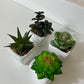 Artificial plastic greenery mini plant set of 4