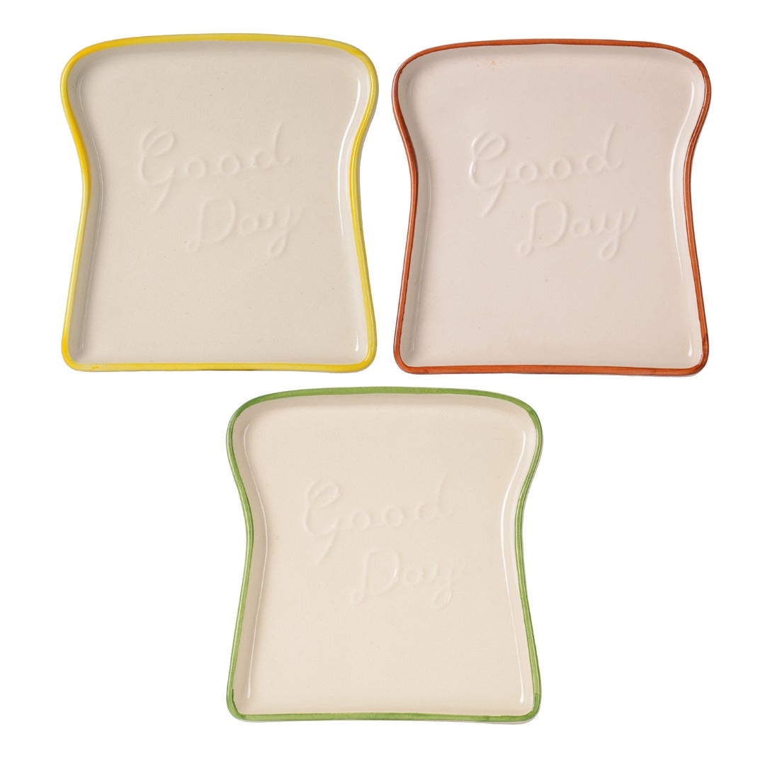 Ceramic 1 PC Toast bread plate minor faults