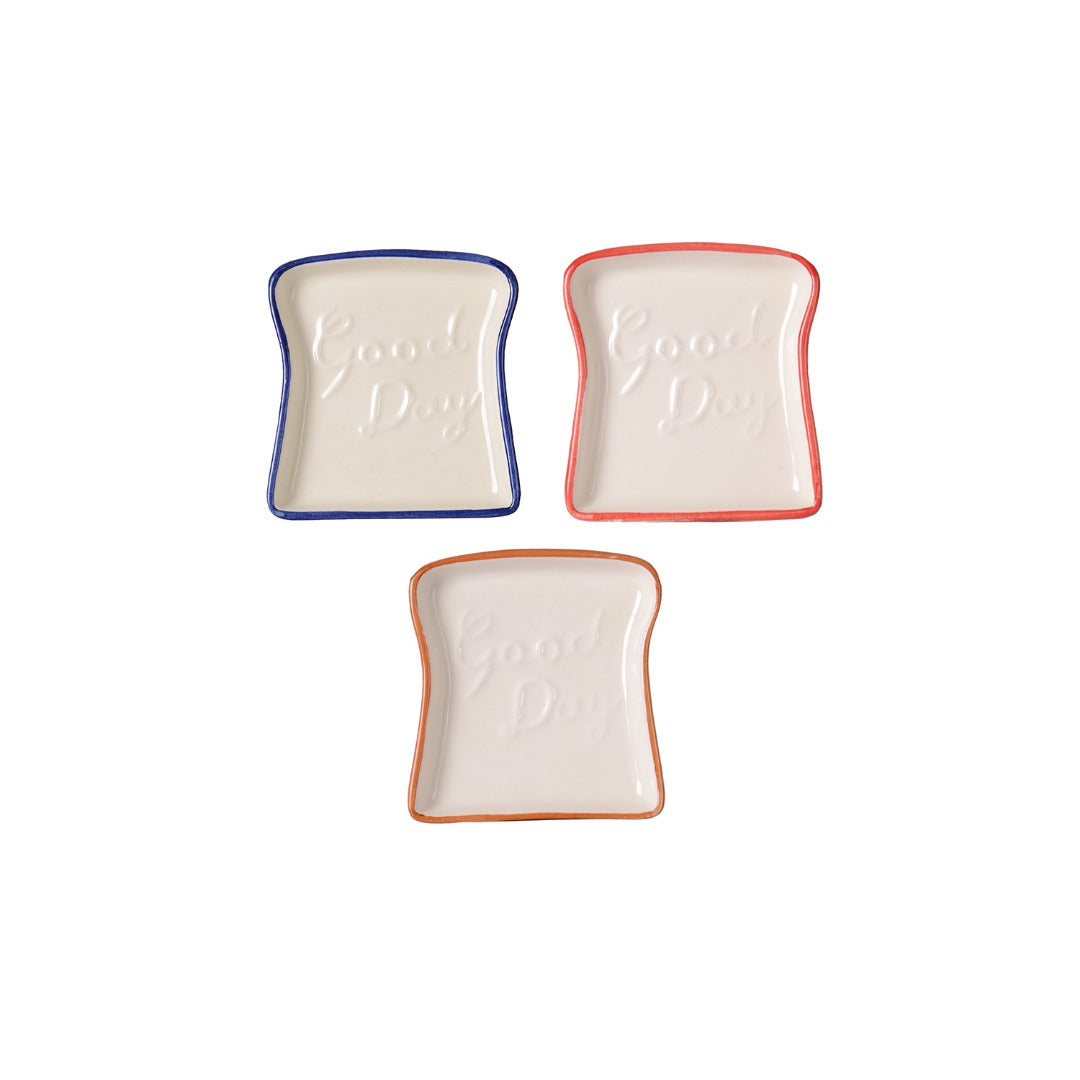 Ceramic 1 PC Toast bread plate minor faults