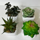 Artificial plastic greenery mini plant set of 4