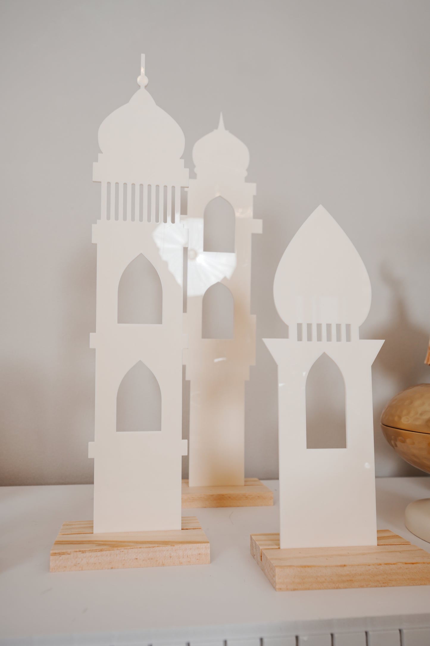 3pc set Minaret Table Décor - White