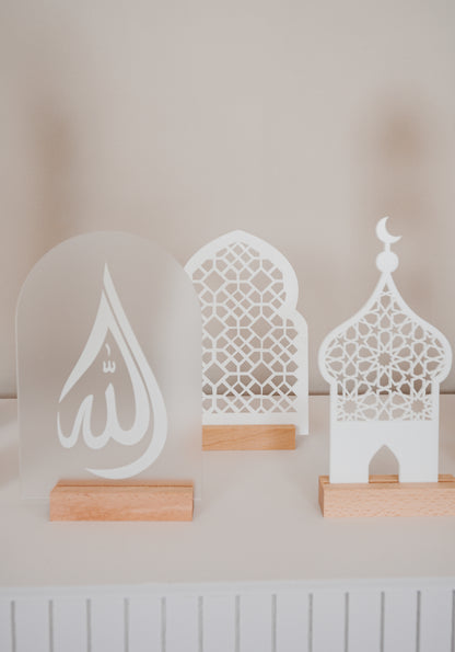 Acrylic Mosque Decor - White