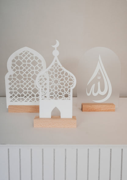 Acrylic Mosque Decor - White