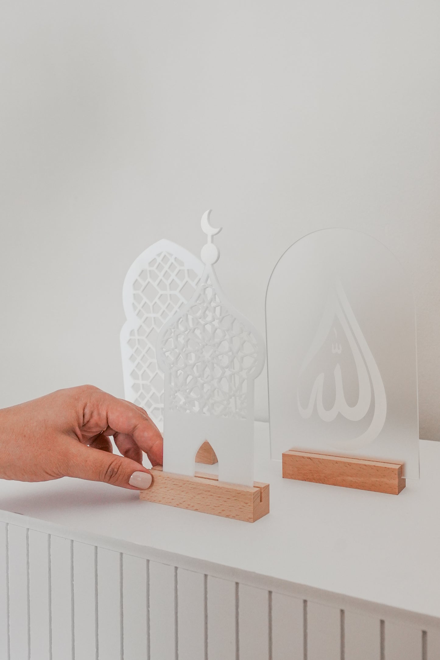 Acrylic Mosque Decor - White