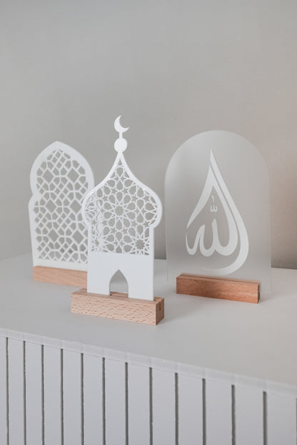 Acrylic Mosque Decor - White