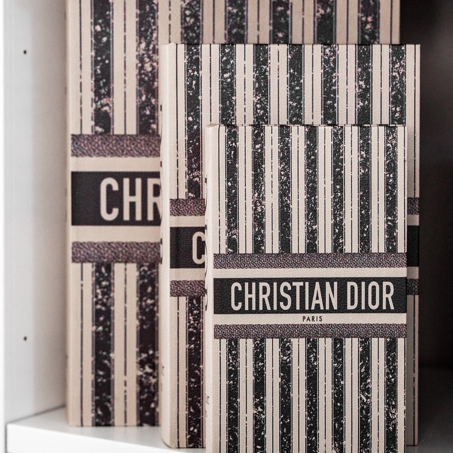 Dior Stripes Wooden Decorative Books Set of 3