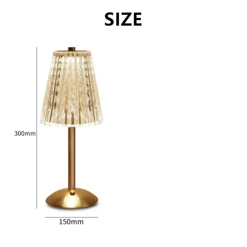 Rechargeable usb touch crystal light table lamp