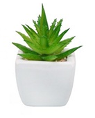 Artificial plastic greenery mini plant set of 4