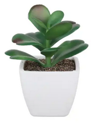 Artificial plastic greenery mini plant set of 4