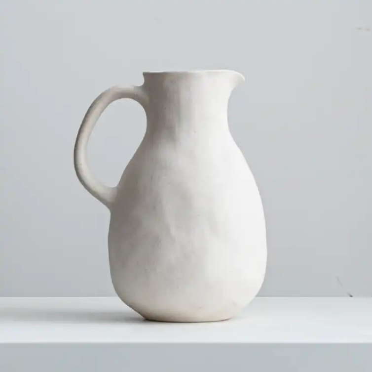 Ceramic white jug vase set