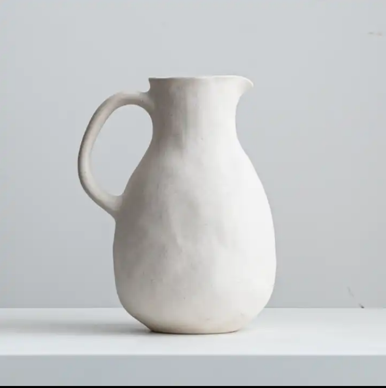 Ceramic white jug vase set