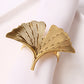 Gold Ginkgo Leaf Metal adjustable Napkin Buckle