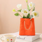 Redeco Unique Orange Flower Vase Handbag