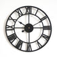 Circle Handicraft Black Round Shape Metal Clock