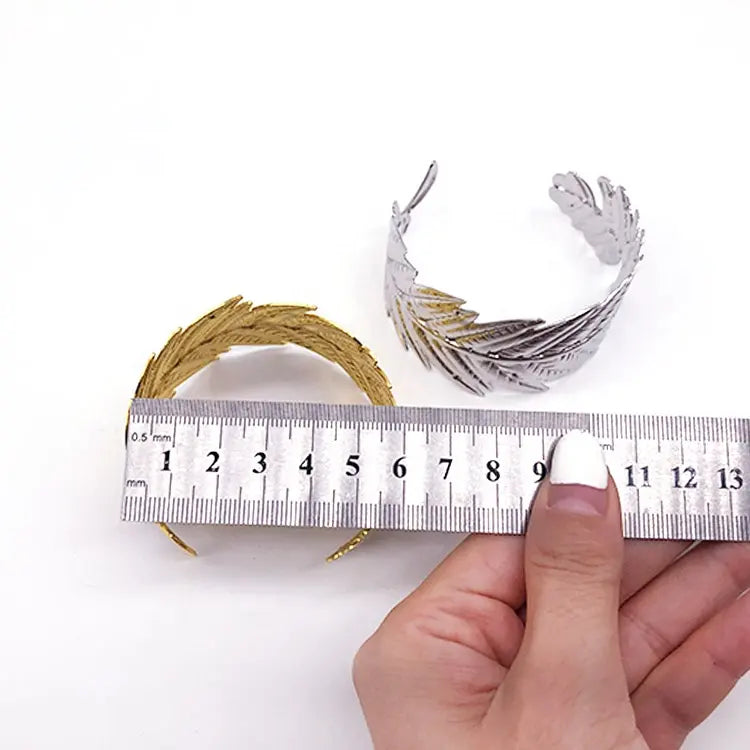 Creative Feather Metal adjustable Napkin Ring Silver Napkin Buckle