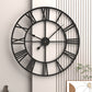 Circle Handicraft Black Round Shape Metal Clock