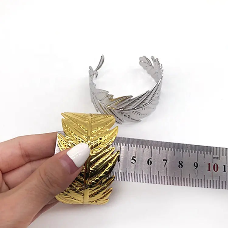 Creative Feather Metal adjustable Napkin Ring Silver Napkin Buckle