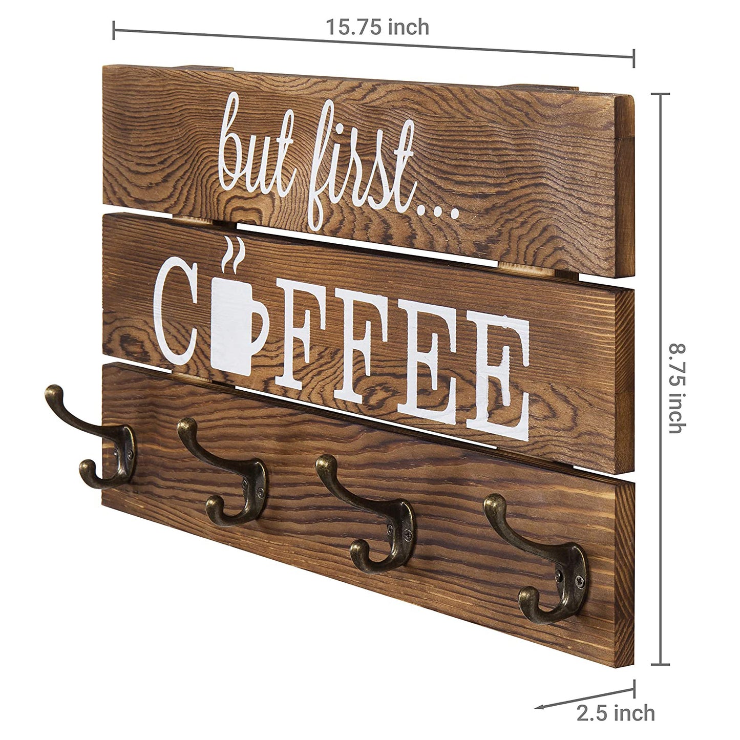 Four Hooks Wall Storage Coffee Cup Display