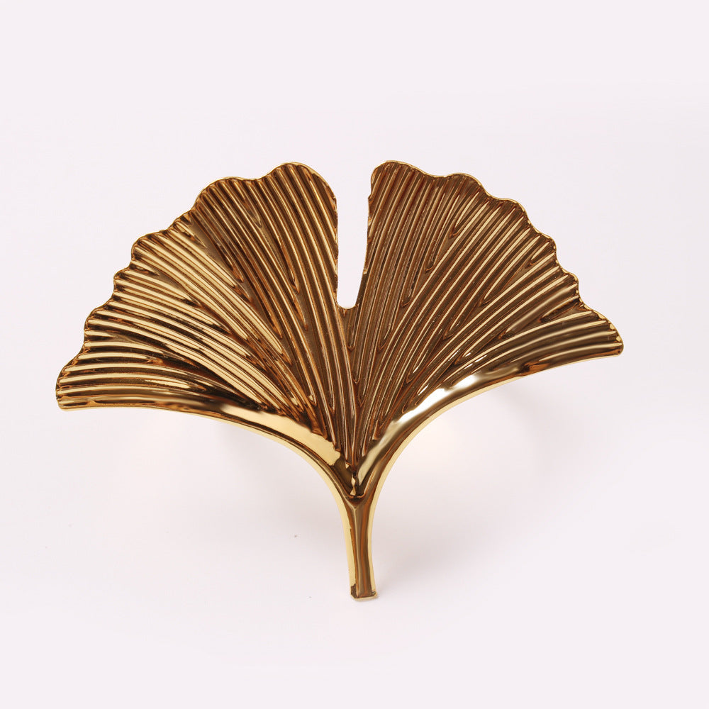 Gold Ginkgo Leaf Metal adjustable Napkin Buckle