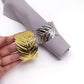 Creative Feather Metal adjustable Napkin Ring Gold Napkin Buckle