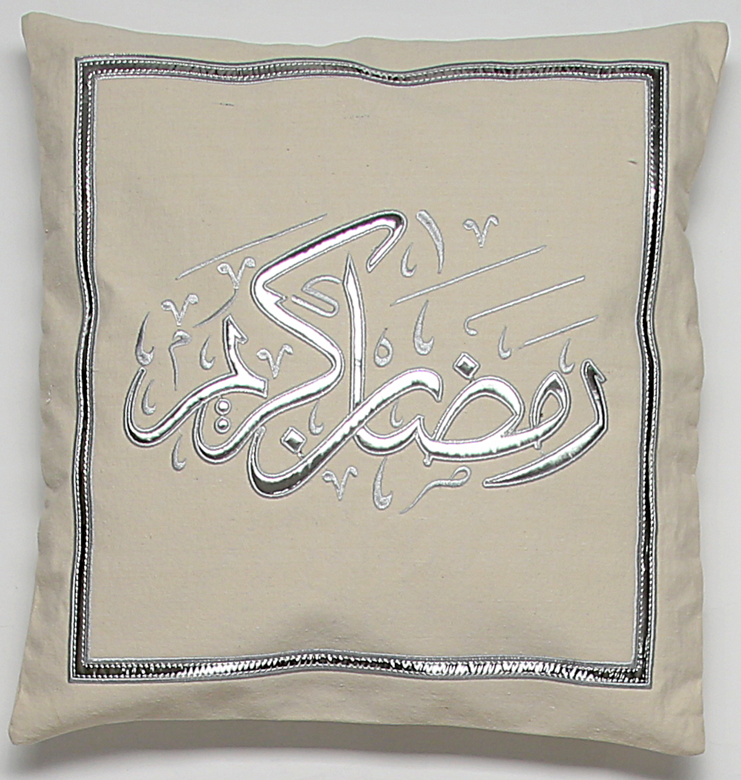 Arabesque Silver Embroidery Table Runner & Cushions Cover