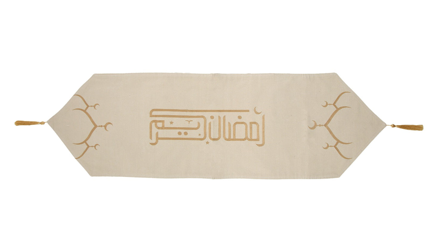 Mosque Gold Embroidery Table Runner & Cushions