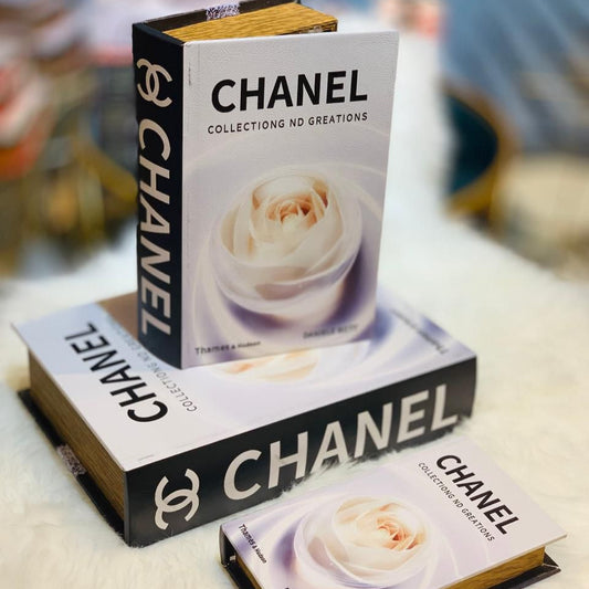 Chanel white flower Wooden Decorative Books Set of 3