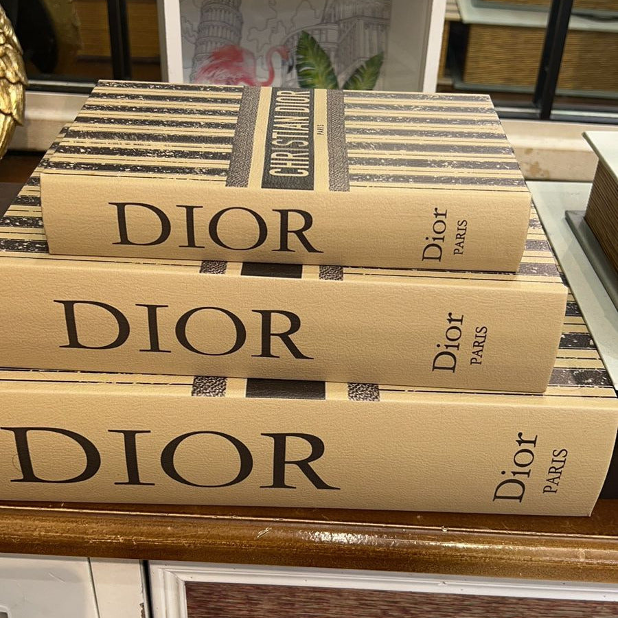 Dior Stripes Wooden Decorative Books Set of 3