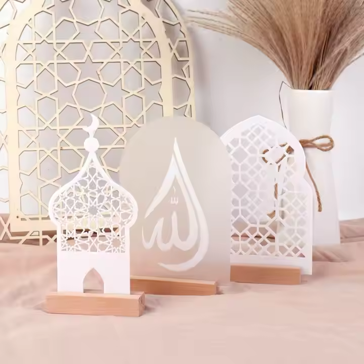 Acrylic Mosque Decor - White