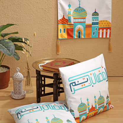 Orange Ramadan Table runner with 2 cushions