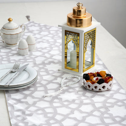 Silver Ramadan Table runner with 2 cushions