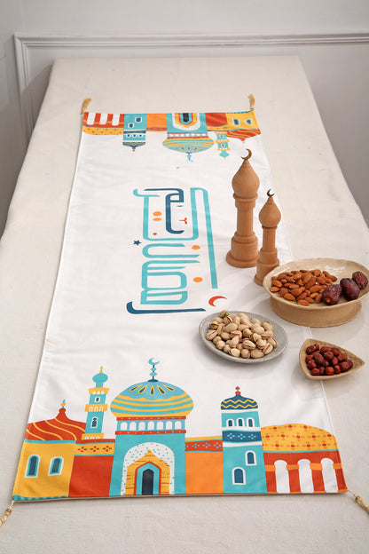 Orange Ramadan Table runner with 2 cushions