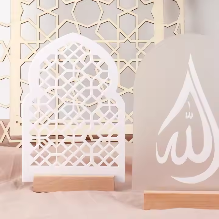 Acrylic Mosque Decor - White