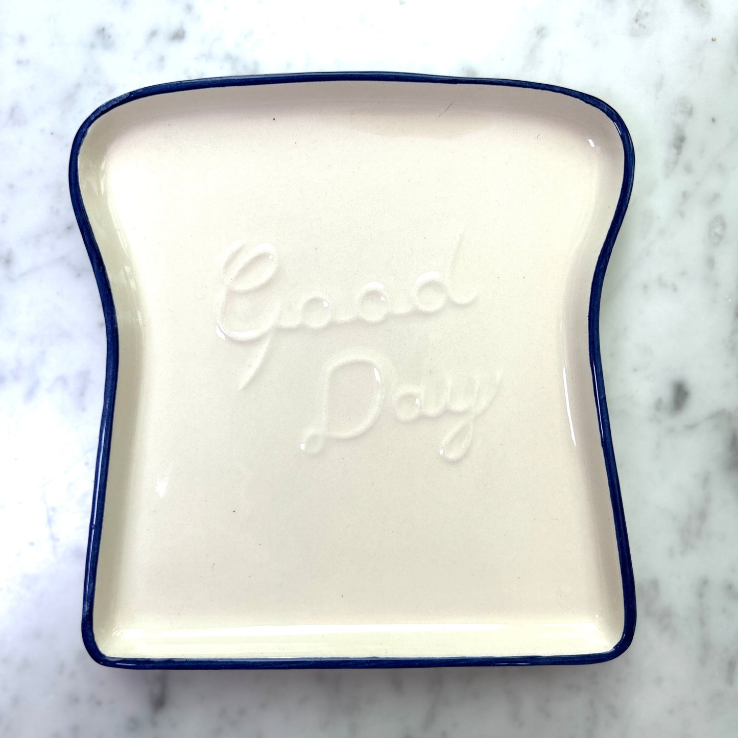 Ceramic 1 PC Toast bread plate minor faults