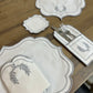 Royal Silver Embroidered Placemats & Napkins Set, Dinner Set