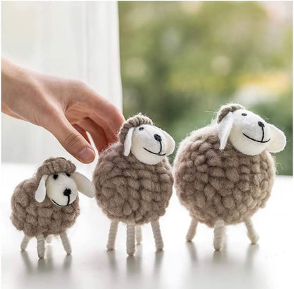 Cute Wool Sheep tabletop decor set of 3