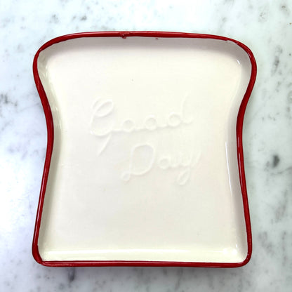 Ceramic 1 PC Toast bread plate minor faults