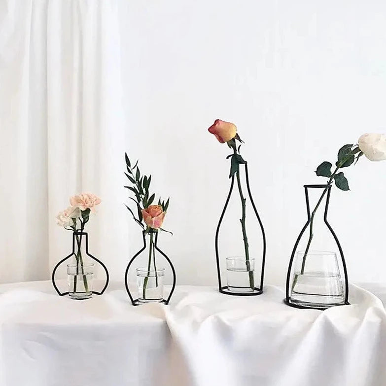 Single Silouette Profile Tabletop Decorative Metal Vase