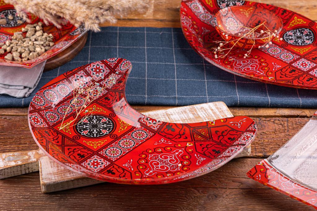 Red Khayamiyah Serving Plates